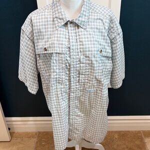 Drake waterfowl feather lite wing shooter short sleeve button down plaid shirt